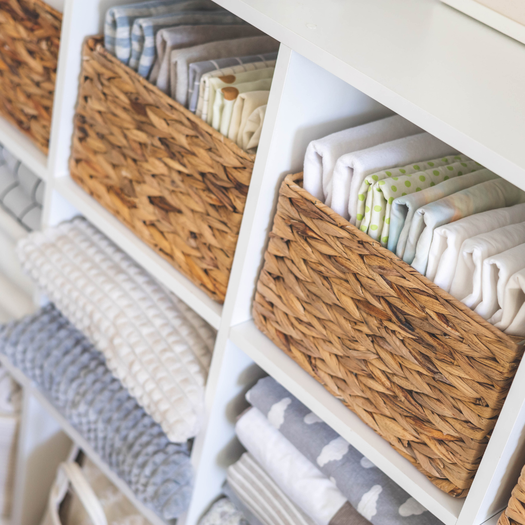Overflowing shelves before a plan to declutter your linen cupboard was put in place