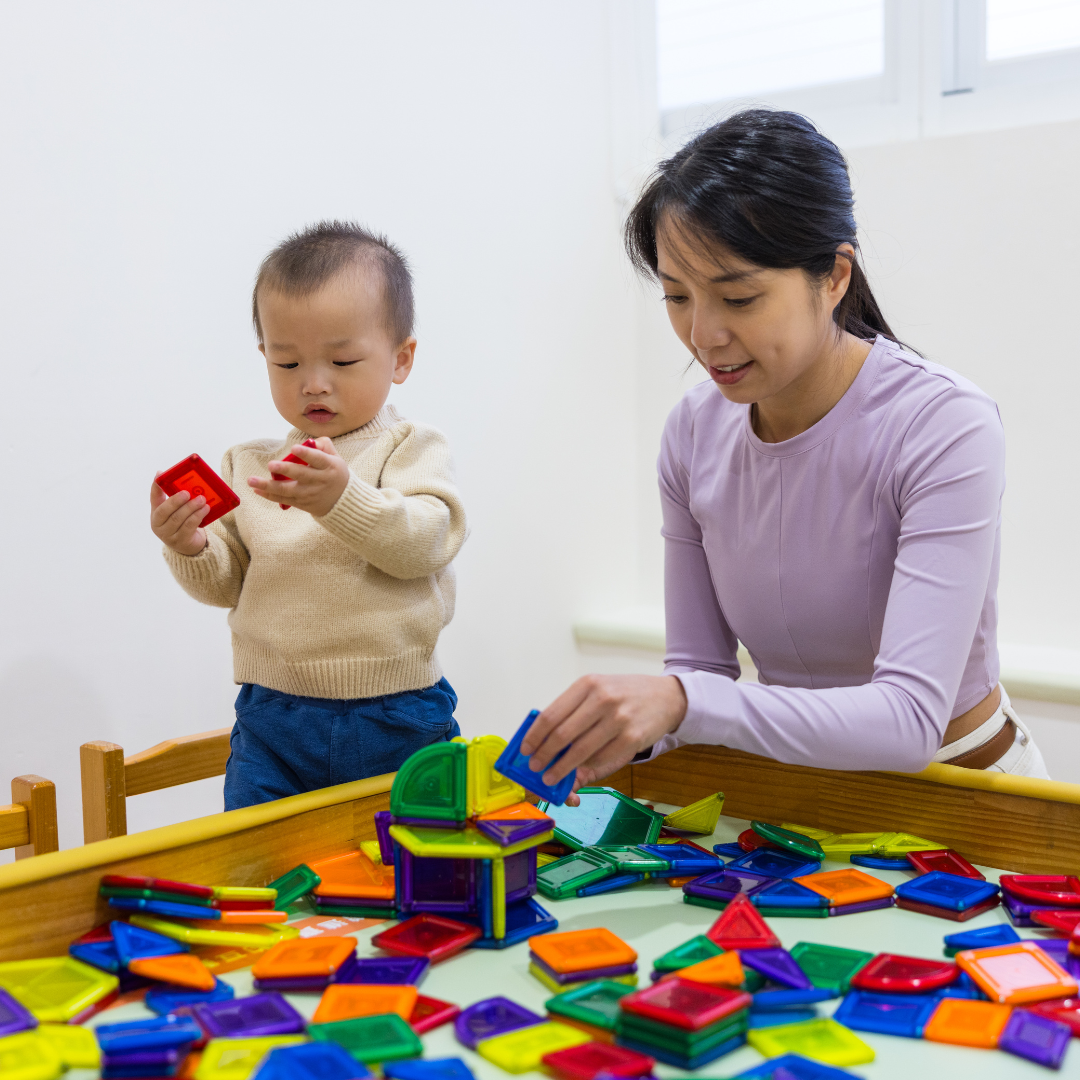 labelled toy storage system supporting ongoing decluttering with kids