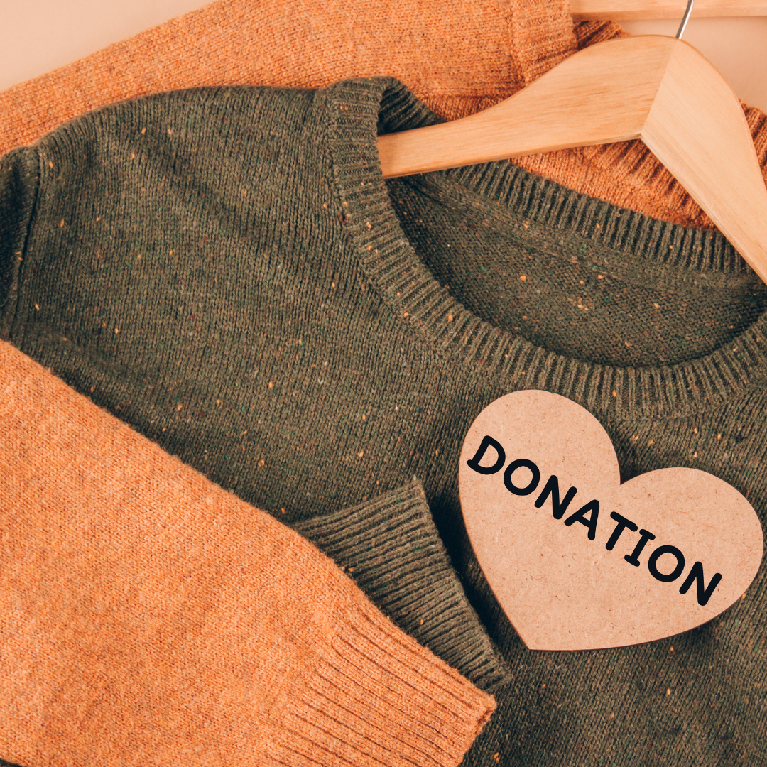 The one in one out rule in action, a labelled donate basket by the front door