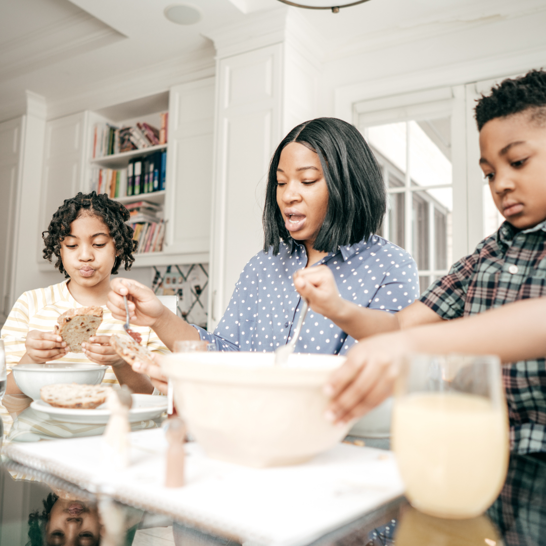 Morning routine system kids making breakfast