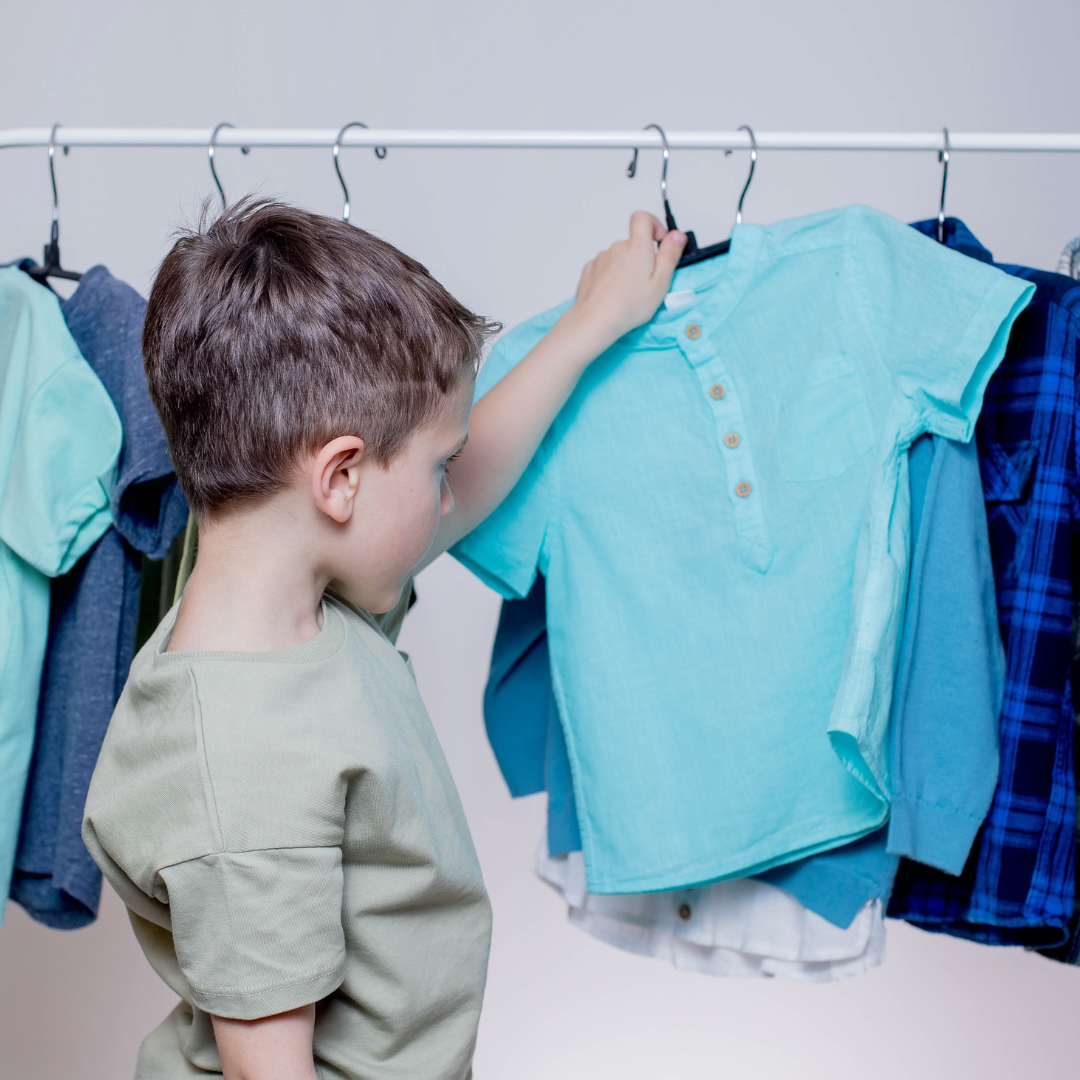 Decluttering kids clothes from an overfull child's wardrobe