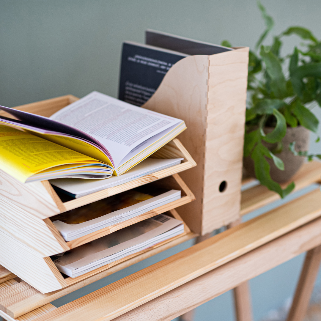 office bamboo organisers for paperwork