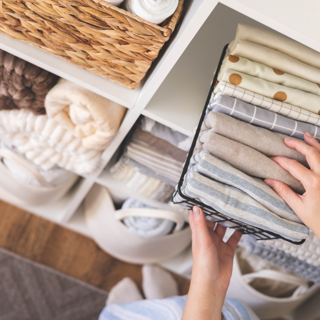 linen cupboard organisation system storage zone with dividers