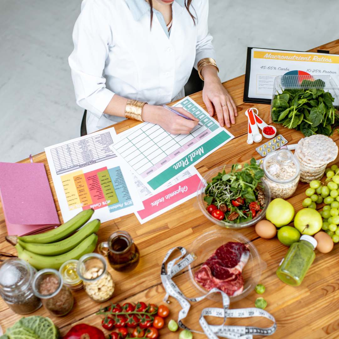Weekly meal planning system displayed on a fridge with a shopping list