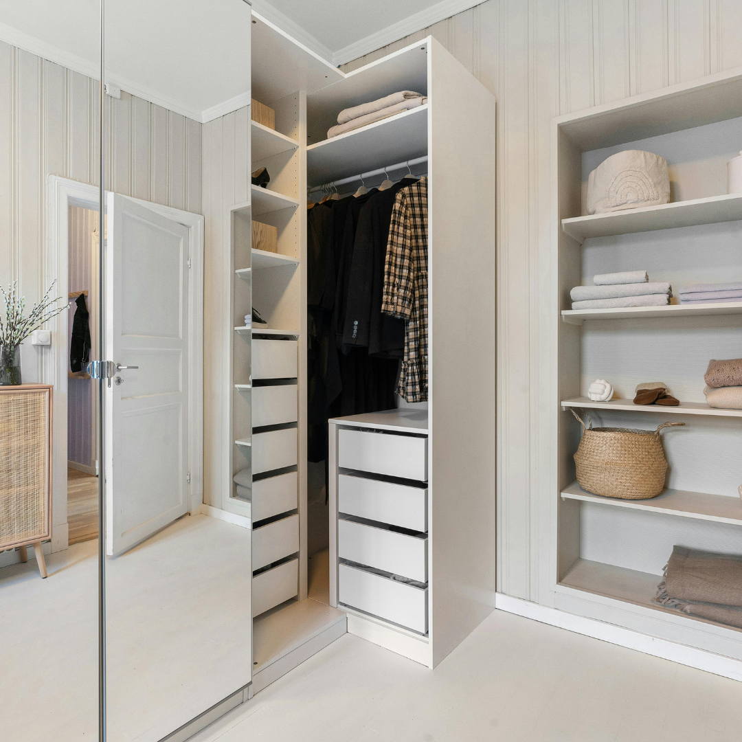 An organised master wardrobe